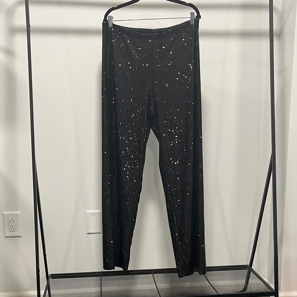 Express Black Sequin Trousers